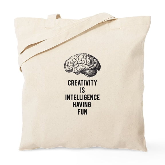 CafePress - Creativity Is Intelligence Having Fun Tote Bag - Unisex Canvas Tote Bag, Beige, 1-Piece