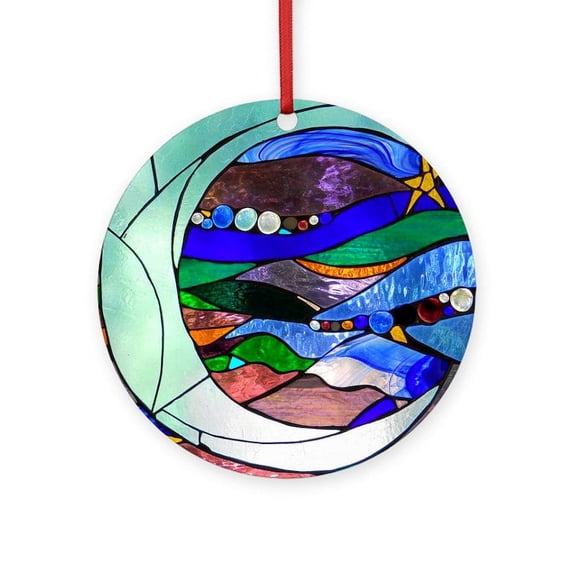 CafePress - Crescentmoon - Round Wood Ornament 4"