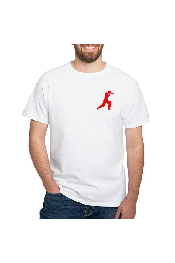 - Cricket Evolution (Red) T Shirt - Men's Classic Cotton T-Shirts