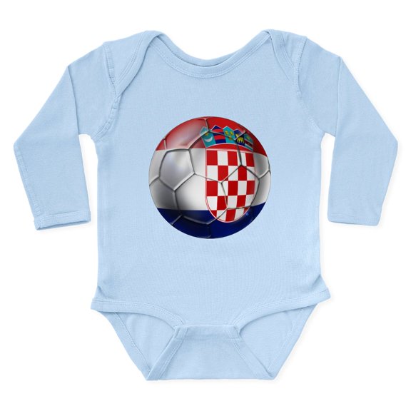 CafePress - Croatia Football Long Sleeve Infant Bodysuit - Long Sleeve Cotton Baby Bodysuit