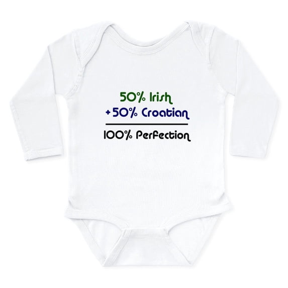 CafePress - Croatian_Irish Body Suit - Long Sleeve Cotton Baby Bodysuit