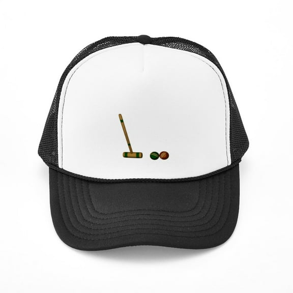 CafePress - Croquet Game - Adjustable Unisex Printed Trucker Hat with Mesh Back