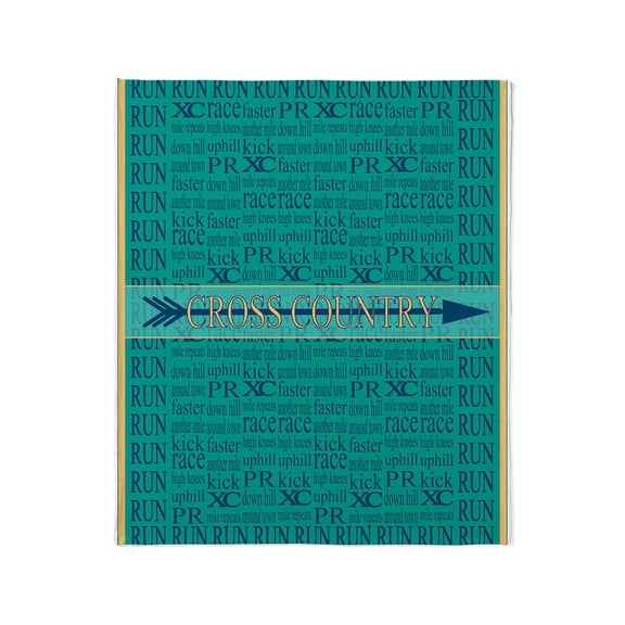 CafePress - Cross Country Running Collage Blue Throw Blanket - Soft Fleece Throw Blanket, 50"x60" for All Ages