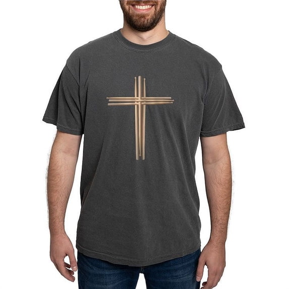 CafePress - Cross Drumsticks - Mens Comfort Colors Shirt