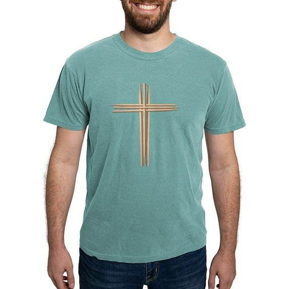 CafePress - Cross Drumsticks - Mens Comfort Colors Shirt