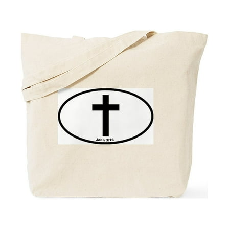 CafePress - Cross Oval Tote Bag - Unisex Canvas Tote Bag, Beige, 1-Piece