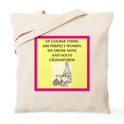 - Crossword Tote Bag - Unisex Canvas Tote Bag, Beige, 1-Piece