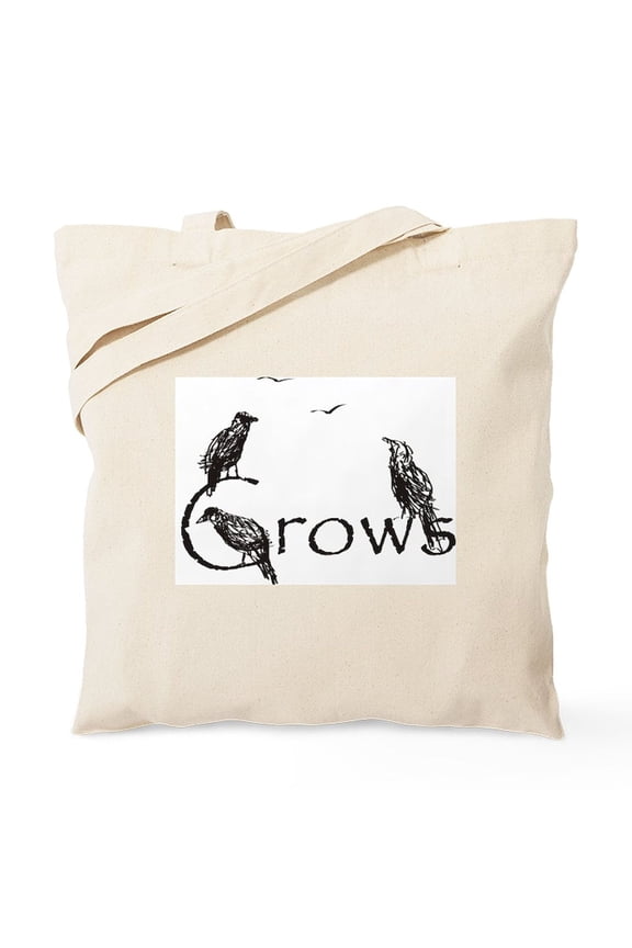 - Crow Design Tote Bag - Unisex Canvas Tote Bag, Beige, 1-Piece