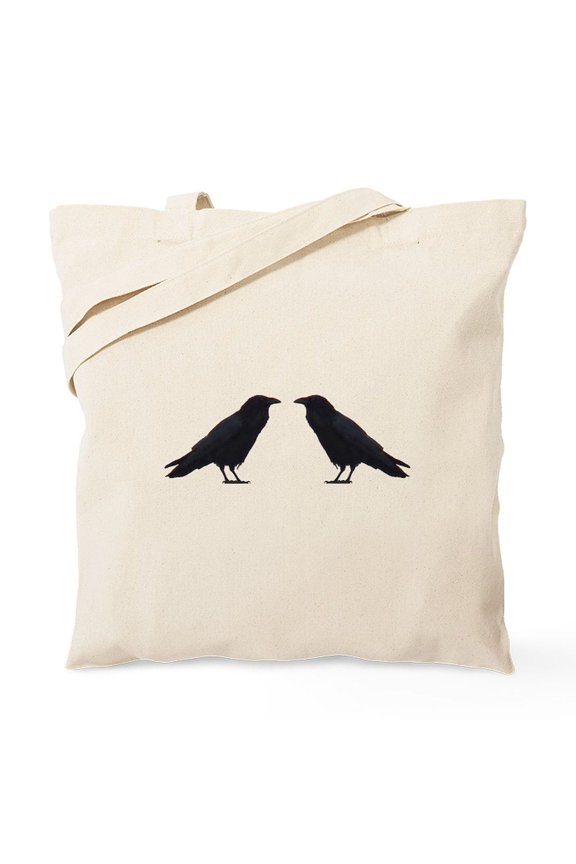 - Crow Pair Tote Bag - Unisex Canvas Tote Bag, Beige, 1-Piece