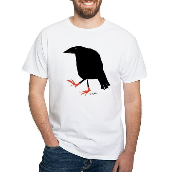 CafePress - Crow’S Feet Dark T Shirt - Men's White Classic Cotton T-Shirts