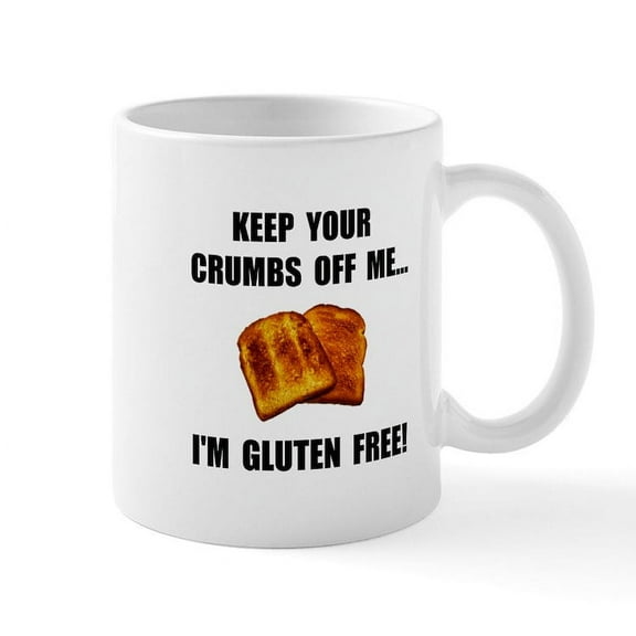 CafePress - Crumbs Off Me Gluten Free Mug - 11 oz Ceramic Mug - Novelty Coffee Tea Cup