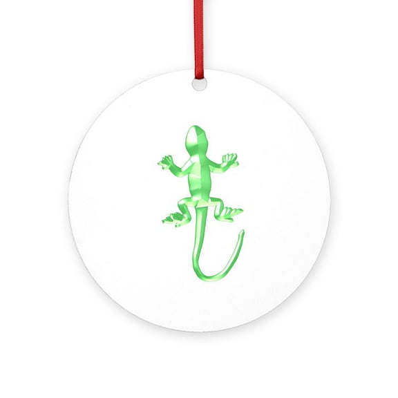 CafePress - Crystal Gecko -  Round Wood Ornament 4"
