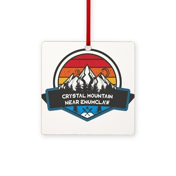 CafePress - Crystal Mountain Near Enumclaw Washington - 3"x3" Square Wood Ornament