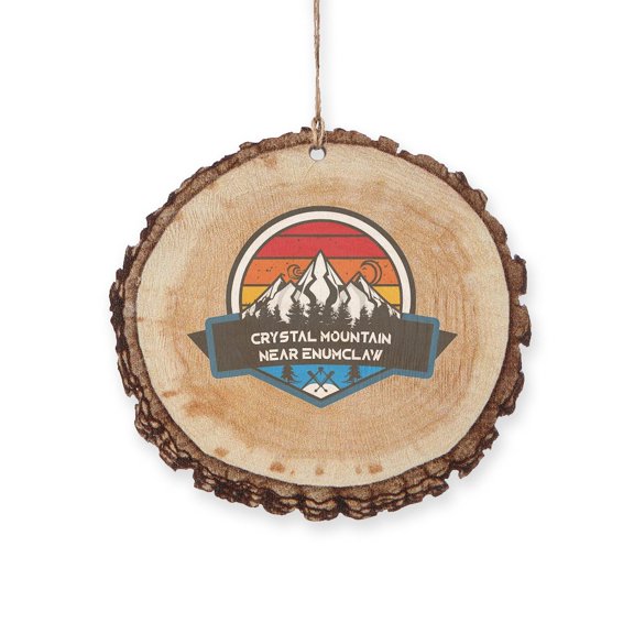 CafePress - Crystal Mountain Near Enumclaw Washington - Rustic Wood Ornament, 2.75"x2.5"
