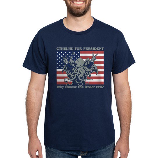 CafePress - Cthulhu For President Dark T Shirt - Men's Classic Cotton T-Shirts