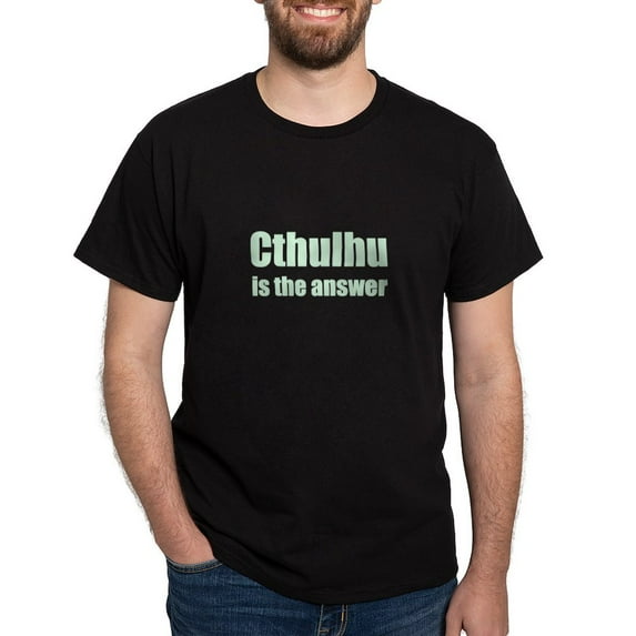 CafePress - Cthulhu Is The Answer Dark T Shirt - Men's Classic Graphic Cotton T-Shirt