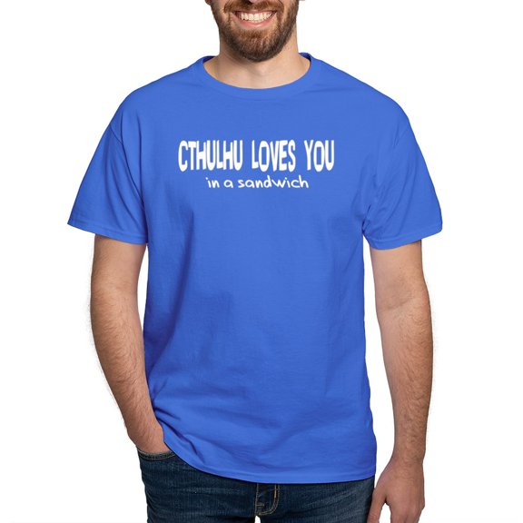 CafePress - Cthulhu Loves You Dark T Shirt - Men's Classic Graphic Cotton T-Shirt