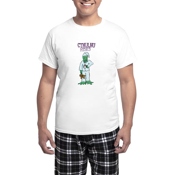 CafePress - Cthulhu Rises Men's Light Pajamas - Men's Light Loose Fit Cotton Pajama Set