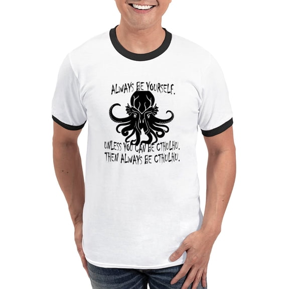 CafePress - Cthulhu T Shirt - 100% Cotton Ringed T-Shirt