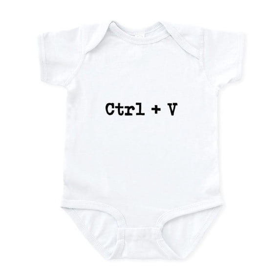 CafePress - Ctrl + V Body Suit - Baby Light Bodysuit, Size Newborn - 24 Months