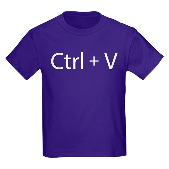 CafePress - Ctrl + V Kids Dark T Shirt - Dark T-Shirt Kids XS-XL