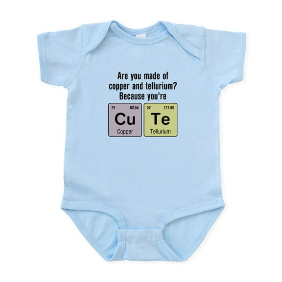 CafePress - Cu Te (Cute) Chemistry Infant Bodysuit - Baby Light Bodysuit, Size Newborn - 24 Months