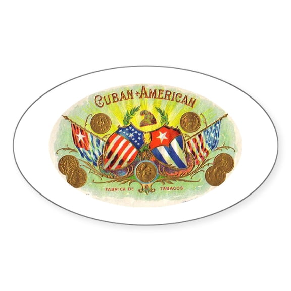 CafePress - Cuban American Cigars Oval Sticker - Sticker (Oval)