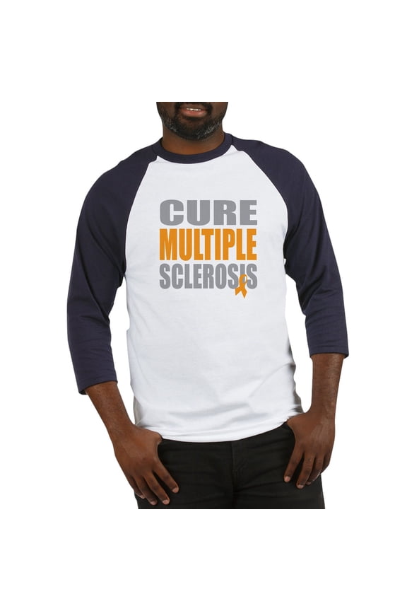 - Cure Multiple Sclerosis Baseball Jersey - Cotton Baseball Jersey, 3/4 Raglan Sleeve Shirt