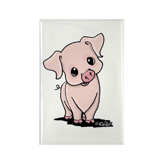 CafePress - Curious Piggy - Rectangle Magnet, 2"x3" Refrigerator Magnet