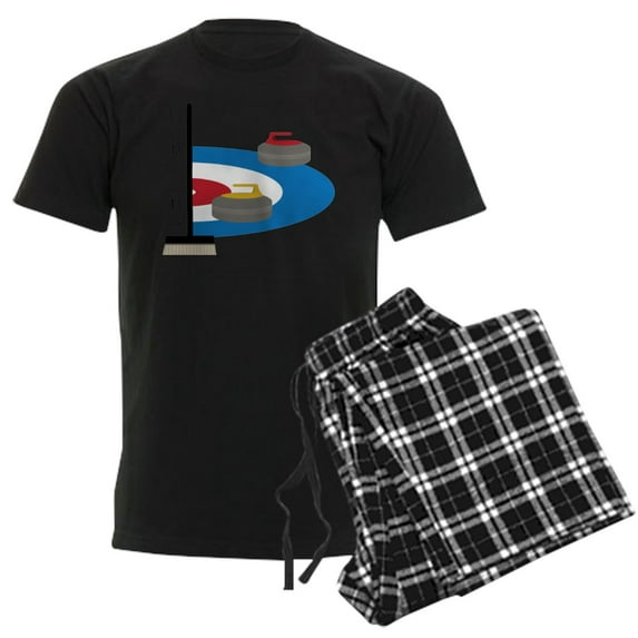 CafePress - Curling Field Pajamas - Men's Dark Loose Fit Cotton Pajama Set