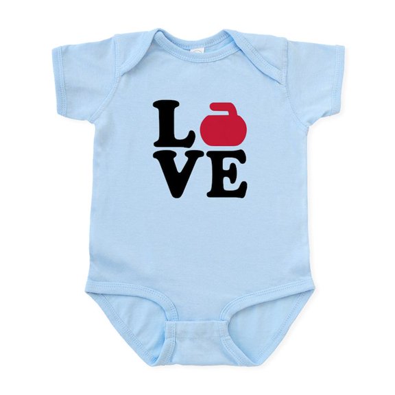CafePress - Curling Love Stone Infant Bodysuit - Baby Light Bodysuit, Size Newborn - 24 Months