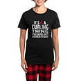 thumbnail image 1 of CafePress - Curling Thing Women's Dark Pajamas - Women's Short Sleeve Print T-Shirt and Pants Dark Cotton Pajama Set, 1 of 7
