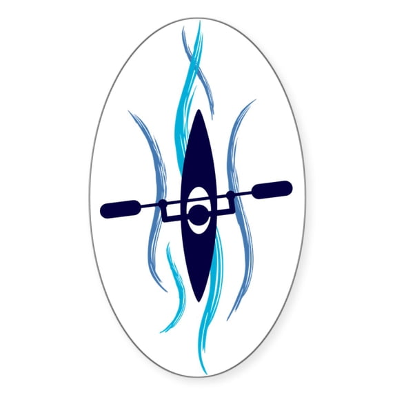 CafePress - Current Kayak - Sticker (Oval)