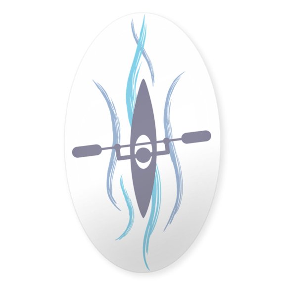 CafePress - Current Kayak - Sticker (Oval)