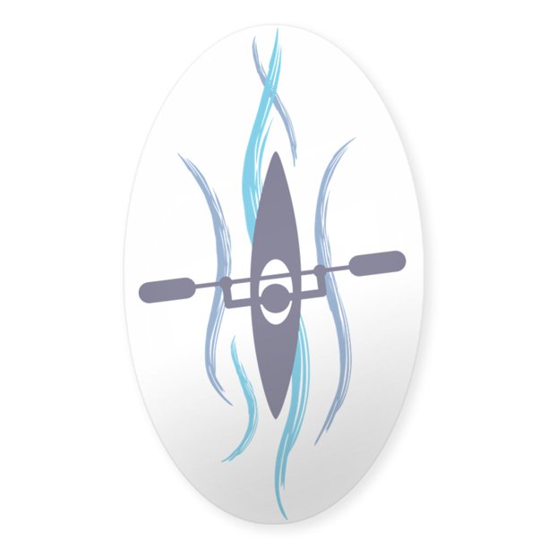 CafePress - Current Kayak - Sticker (Oval) - Walmart Business Supplies