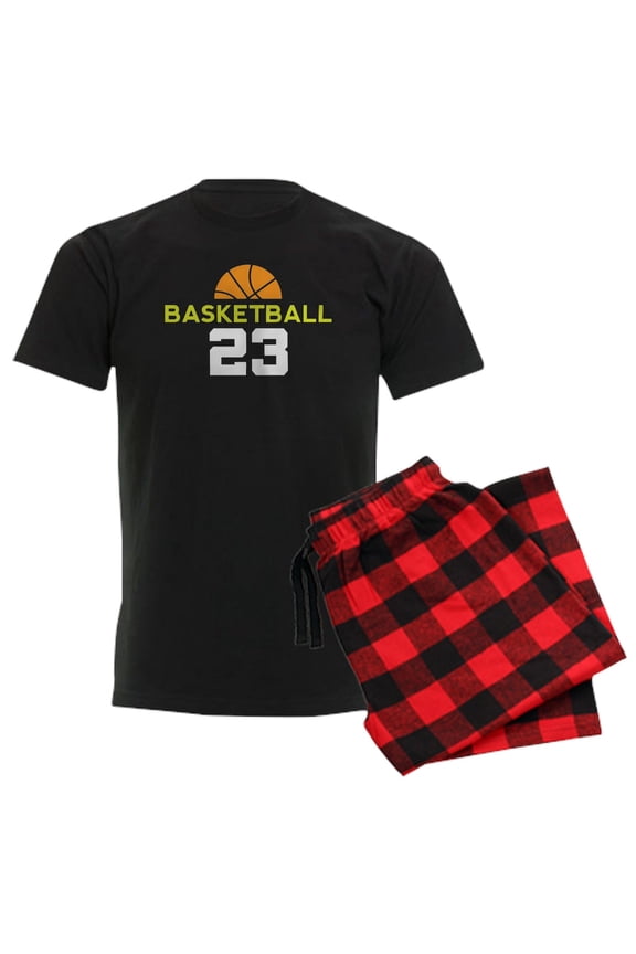 - Custom Basketball Player 23 Men's Dark Pajamas - Men's Dark Loose Fit Cotton Pajama Set