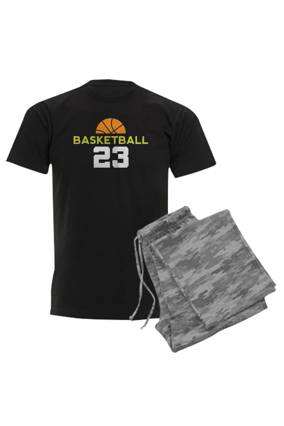 - Custom Basketball Player 23 Men's Dark Pajamas - Men's Dark Loose Fit Cotton Pajama Set