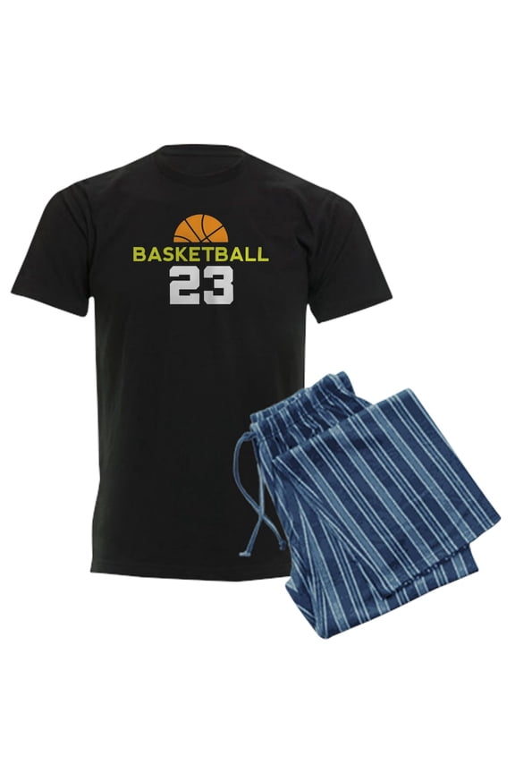 - Custom Basketball Player 23 Men's Dark Pajamas - Men's Dark Loose Fit Cotton Pajama Set