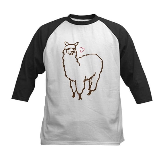 CafePress - Cute Alpaca Kids Baseball Jersey - Kids Cotton Baseball Jersey, 3/4 Sleeve Shirt