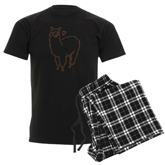 CafePress - Cute Alpaca Men's Dark Pajamas - Men's Dark Loose Fit Cotton Pajama Set