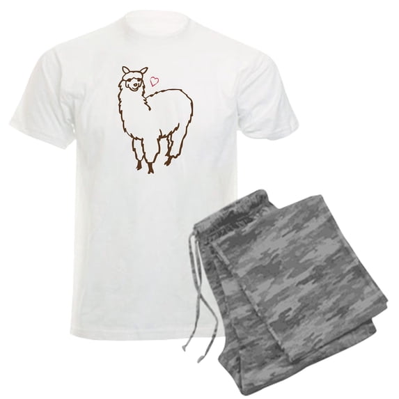 CafePress - Cute Alpaca Men's Light Pajamas - Men's Light Loose Fit Cotton Pajama Set