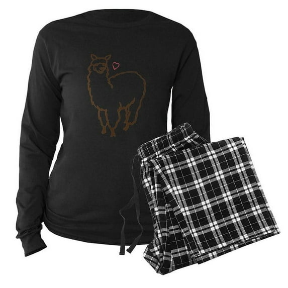 CafePress - Cute Alpaca - Women's Long Sleeve Dark Pajamas