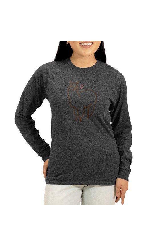 - Cute Alpaca Women's Long Sleeve Dark T Shirt - Women's Long Sleeve Graphic Tee Casual Fit