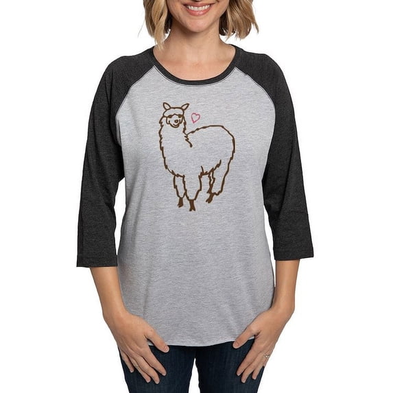 CafePress - Cute Alpaca - Womens Baseball Tee
