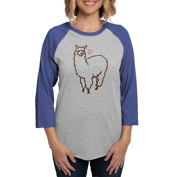 CafePress - Cute Alpaca - Womens Baseball Tee