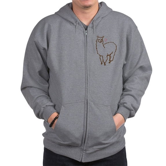 CafePress - Cute Alpaca Zip Hoodie - Zip Hoodie, Classic Hooded Sweatshirt with Metal Zipper