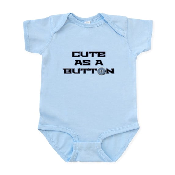 CafePress - Cute As A Button. - Baby Light Bodysuit, Size Newborn - 24 Months