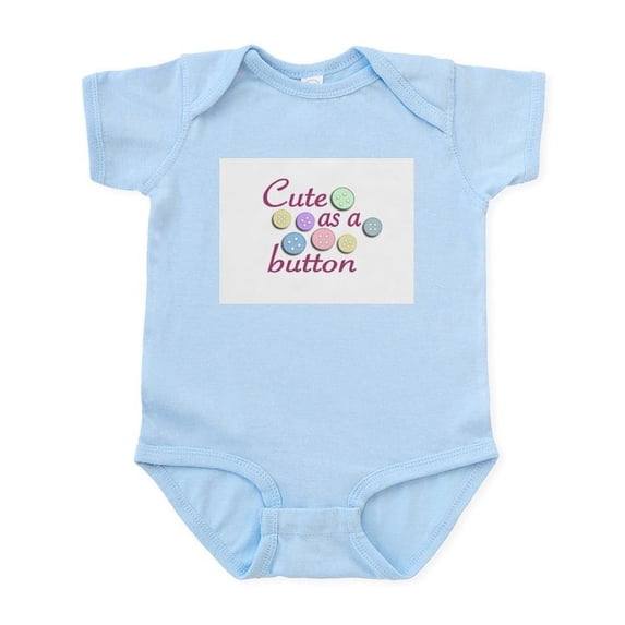 CafePress - Cute As A Button (Pastel) Infant Bodysuit - Baby Light Bodysuit, Size Newborn - 24 Months