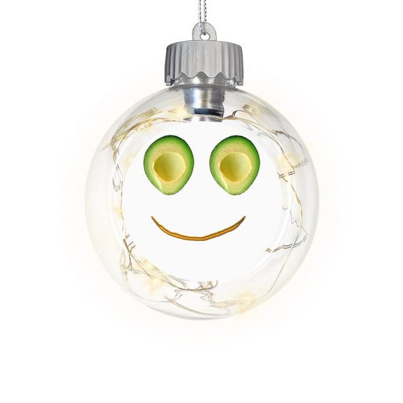 CafePress - Cute Avocado Face 4Rhonda - Sparkle Fairy Lights Ornament Ball