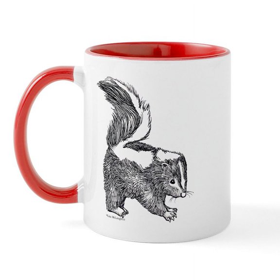 CafePress - Cute Baby Skunk Mug - 11 oz Ceramic Mug - Novelty Coffee Tea Cup